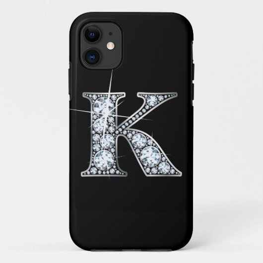 Coque de monogramme K Faux Diamond (Dos)