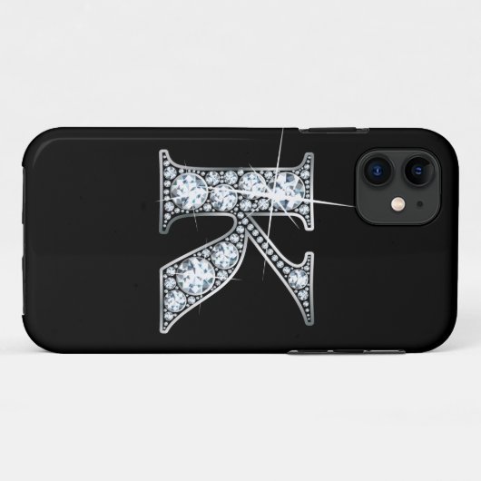 Coque de monogramme K Faux Diamond (Dos (Horizontal))