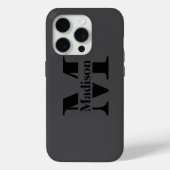 Coque de monogramme noir minimal moderne (Verso)