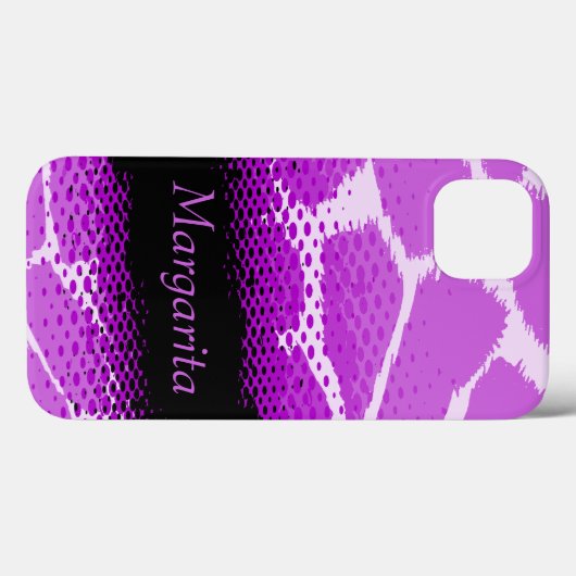 Coque de motif d'animal graphique noir violet (Verso (horizontal))
