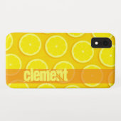 Coque de nom jaune vif, tranche de citron dure (Dos (Horizontal))