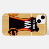 Coque de périphérique netball personnalisé (Verso (horizontal))