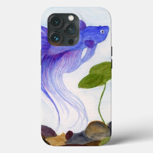 Coque de poisson bleu Betta-Mate coque iphone (Verso)