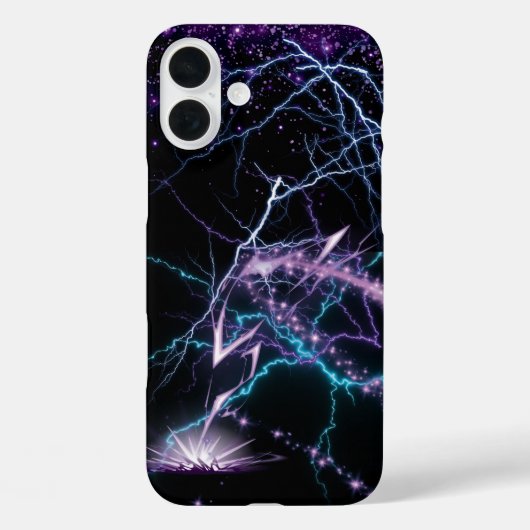 Coque de téléphone Electric Purple Lightning Storm (Verso)