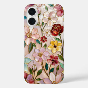 Coque de téléphone Fleur vitrail Fleur sauvage ros