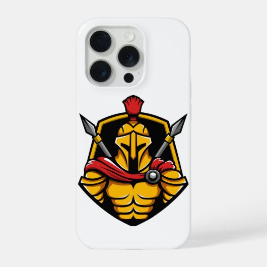 Coque de téléphone Guerrier Spartan pour iPhone 15 (Verso)