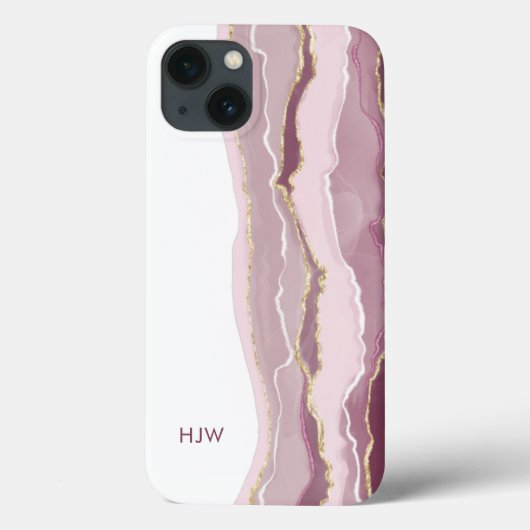 Coque de téléphone iPhone en marbre rose (Verso)