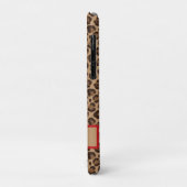 Coque de téléphone Luxe Rouge avec Impression Léop (Dos/Gauche)