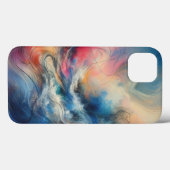 Coque de téléphone Modern Ethereal Cloud Flow Bleu (Verso (horizontal))