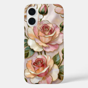 Coque de téléphone Pink Rose Élégant motif de vitr