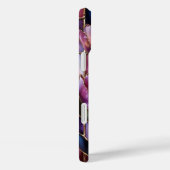 Coque de téléphone style vitrail Tulipe rose (Verso / Droite)