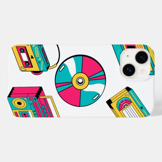 Coque de téléphonie mobile blanc rétro (Verso (horizontal))