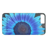 Coque de tournesol bleu *personnalisez* (Dos (Horizontal))
