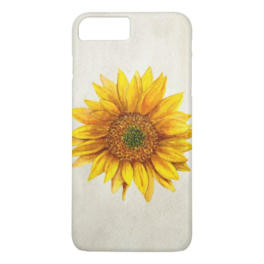 Coque de tournesol. Fleur rustique jaune aquarelle (Dos)
