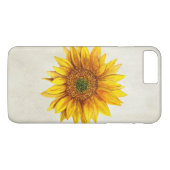Coque de tournesol. Fleur rustique jaune aquarelle (Dos (Horizontal))