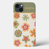 Coque d'énergie à fleurs rose-vert rétro des année (Verso)
