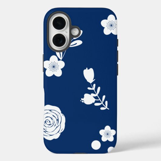 coque d'iphone bleu marine et blanc (Verso)