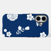 coque d'iphone bleu marine et blanc (Verso (horizontal))