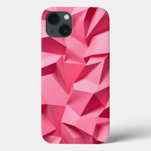 Coque d'iPhone géométrique rose avec texture 3D