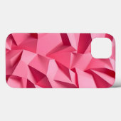 Coque d'iPhone géométrique rose avec texture 3D (Verso (horizontal))