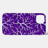 Coque d'iPhone violet foncé avec texture de veine (Verso (horizontal))