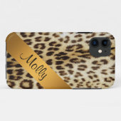 Coque d'or Leopard Monogramme iPhone 5 (Dos (Horizontal))