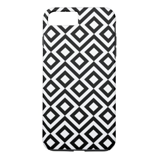 Coque dur pour iPhone 8 Plus Meander noir et blanc (Dos)