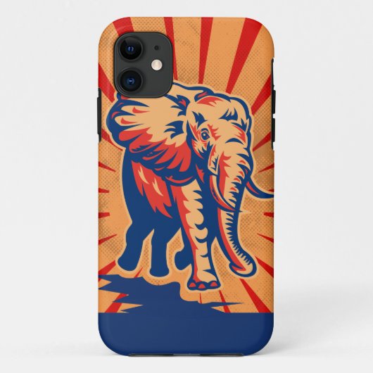 Coque Elephant Retro Style iPhone 5 (Dos)