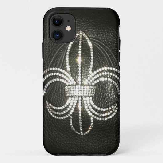 coque en cuir Fleur de lis (Dos)