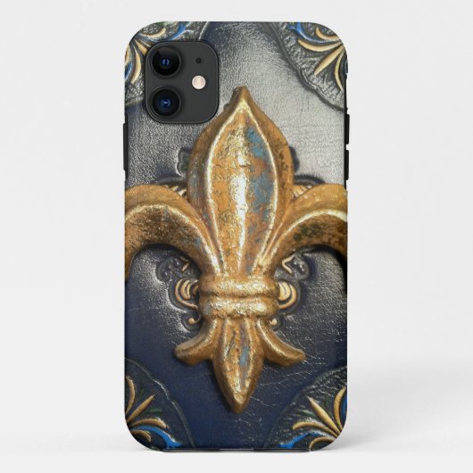 coque en cuir Fleur de lis (Dos)