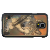 Coque En Érable Galaxy S5 Case Image de photographie de loup (Devant (horizontal))