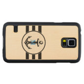Coque En Érable Galaxy S5 Case Monogramme bleu| Ancre classique (Devant (horizontal))
