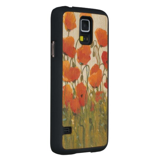 Coque En Érable Galaxy S5 Case Rangées des pavots I (Droite)