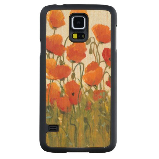 Coque En Érable Galaxy S5 Case Rangées des pavots I (Dos)