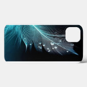 Coque en plumes bleues-coque iphone (Verso (horizontal))