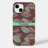 Coque Feuille moderne Mint Green Orange et violet- (Verso)