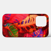 Coque feuille tropical rouge-coque iphone (Verso (horizontal))