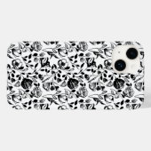 Coque floral noir et blanc tiré à la main (Verso (horizontal))