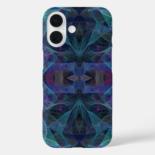 Coque fractal vert, bleu et noir (Verso)