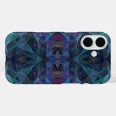 Coque fractal vert, bleu et noir (Verso (horizontal))