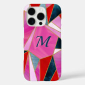 Coque géométrique abstrait-Mate iP rouge chic gris (Verso)