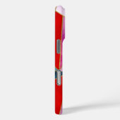 Coque géométrique abstrait-Mate iP rouge chic gris (Verso / Droite)