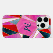 Coque géométrique abstrait-Mate iP rouge chic gris (Verso (horizontal))