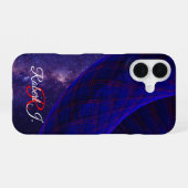 Coque géométrique Blue Space Donuts pour iPhone 16 (Verso Horizontal)