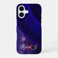 Coque géométrique Blue Space Donuts pour iPhone 16