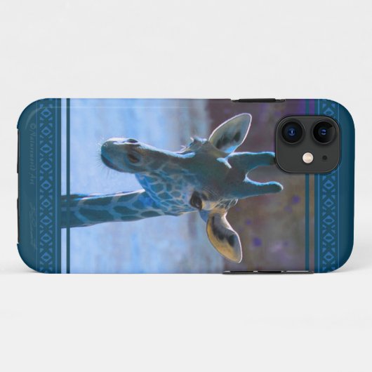 Coque Giraffe bleue iPhone5 (Dos (Horizontal))