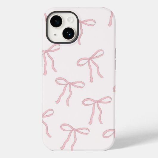 Coque girly rose petits nœuds de papillon (Verso)