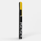 Coque initial jaune-damassé personnalisé (Dos/Droite)