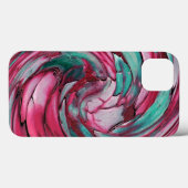 Coque ipad Abstrait rose N Turquoise (Verso (horizontal))