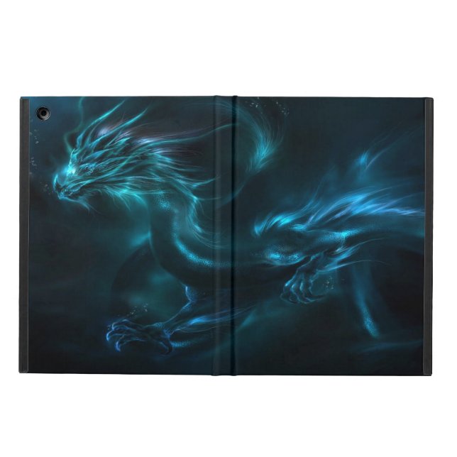 Coque iPad Air abrégé sur bleu dragon (Extérieur)